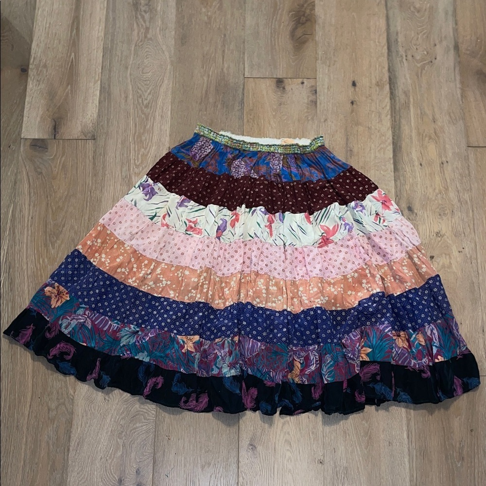 Whistle baby Multicolor Bohemian Patchwork Skirt size small